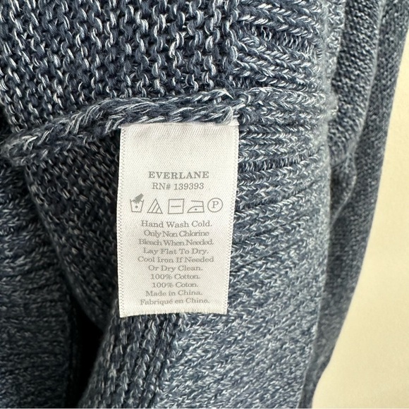 EVERLANE The Link Stitch V Neck Sweater Blue Small - Picture 11 of 12